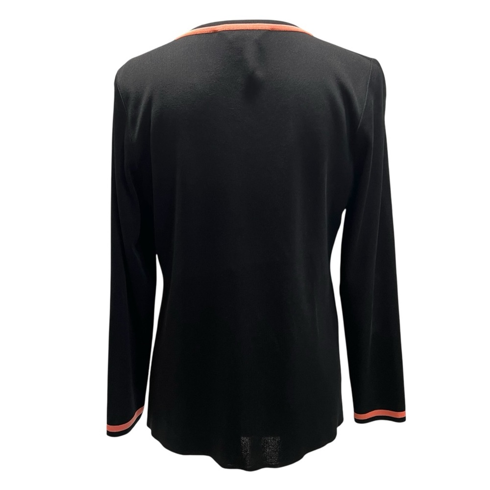 Misook 2 Piece Black Tank & Jacket Coral Trim Women’s Small/Medium - Picture 6 of 12